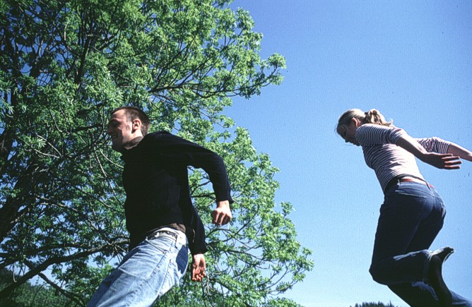 Magnus and Ingrid jumping