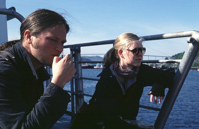 Kjell and Ingrid on the ferry