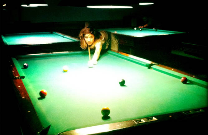 Renata playing Pool, lower east side